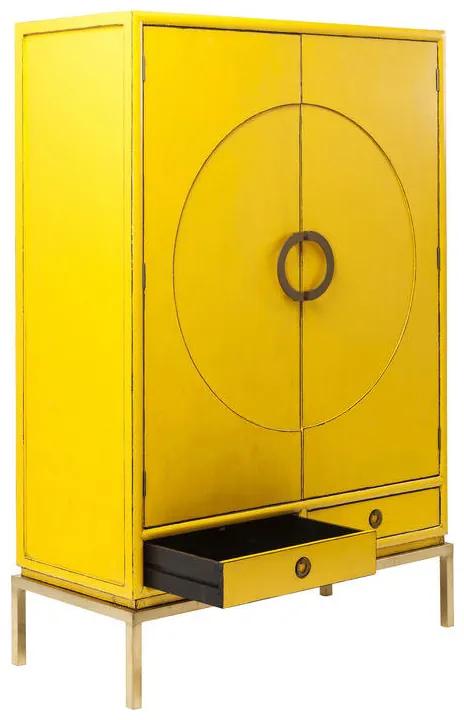 Kare Design Disk Gele Design Kast Met Goud - 120x55x180cm.
