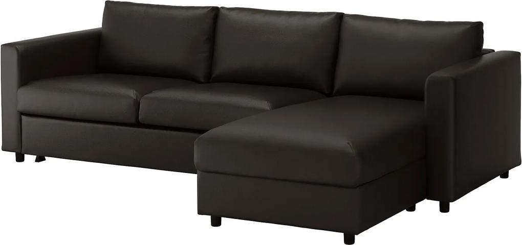 IKEA VIMLE 3-zits slaapbank Met chaise longue/farsta zwart - lKEA