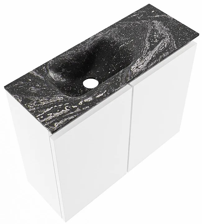 Mondiaz Ture DLux toiletmeubel 60cm talc met wastafel lava links met kraangat