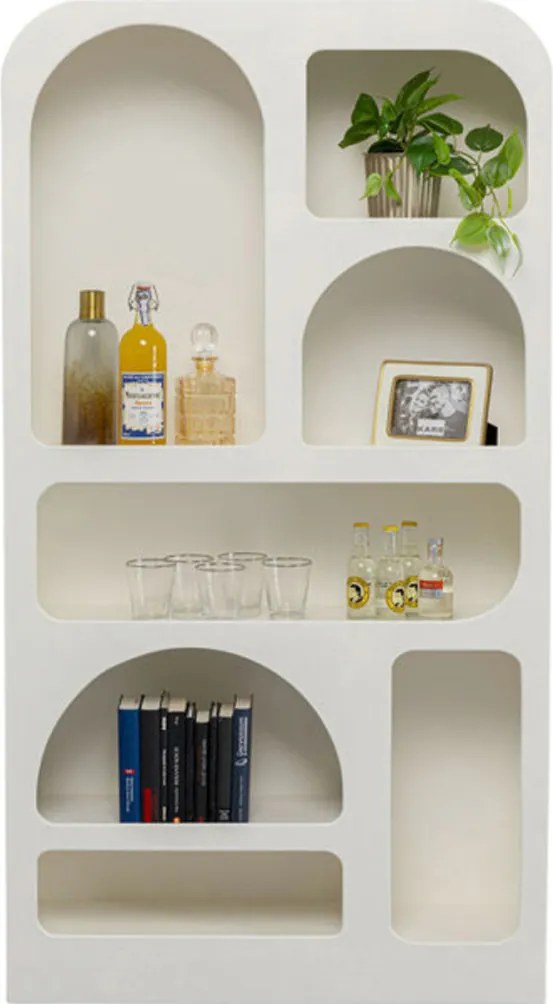 Organische Vakkenkast Japandi Wit - 95x32x180cm.