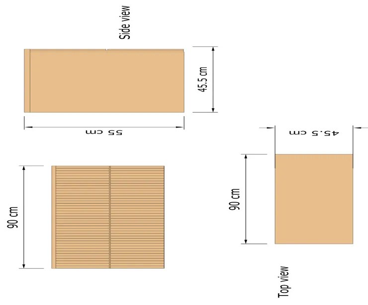 Gliss Design Hybris badmeubel met ribbelfront 90cm corn silk met glans witte wastafel zonder kraangat Lako