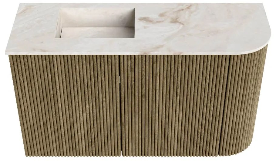Mondiaz Joya DLux 70cm toiletmeubel ronding rechts dusk met wastafel faye links 1 kraangat frappe