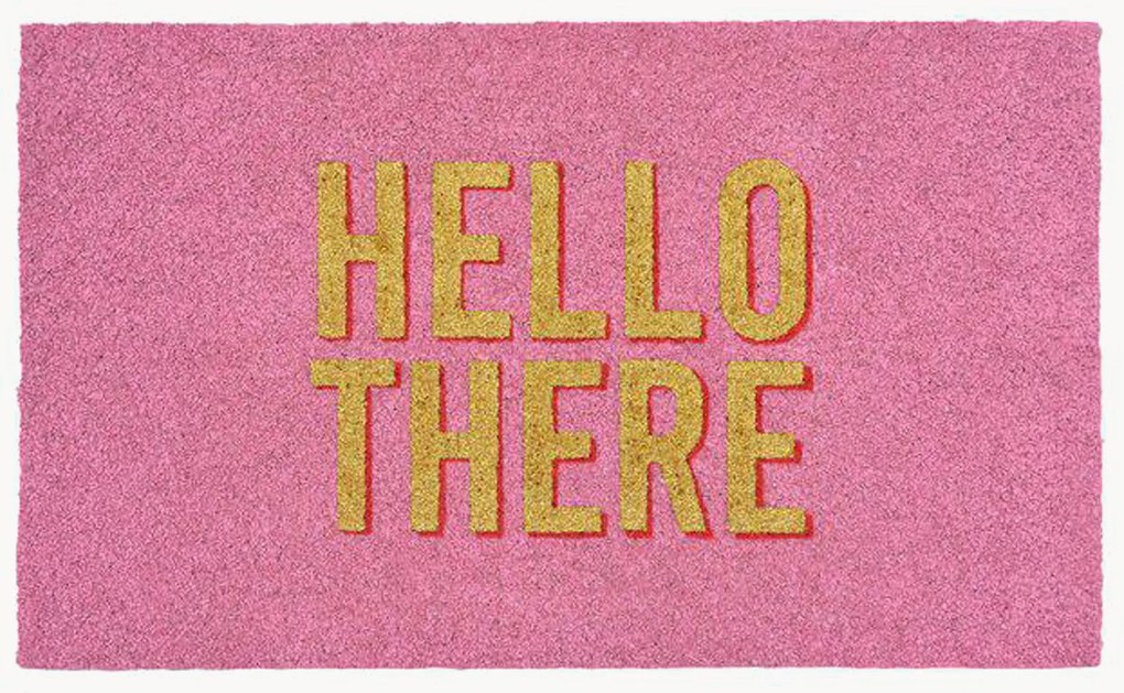 Handgemaakte deurmat Hello There