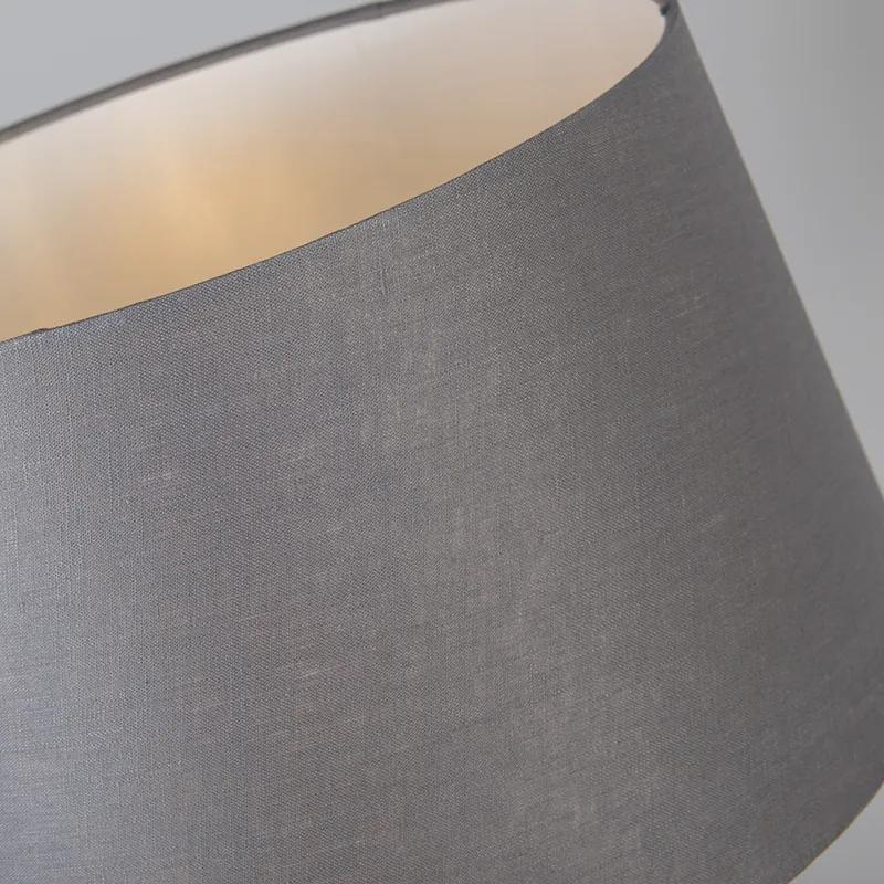 Tafellamp zwart met kap grijs 35 cm verstelbaar - Parte Modern E27 rond Binnenverlichting Lamp