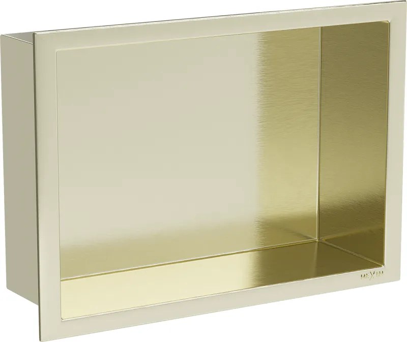Mexen X-Wall-R nisplank met kraag 30 x 20 cm, goud geborsteld - 1950302010