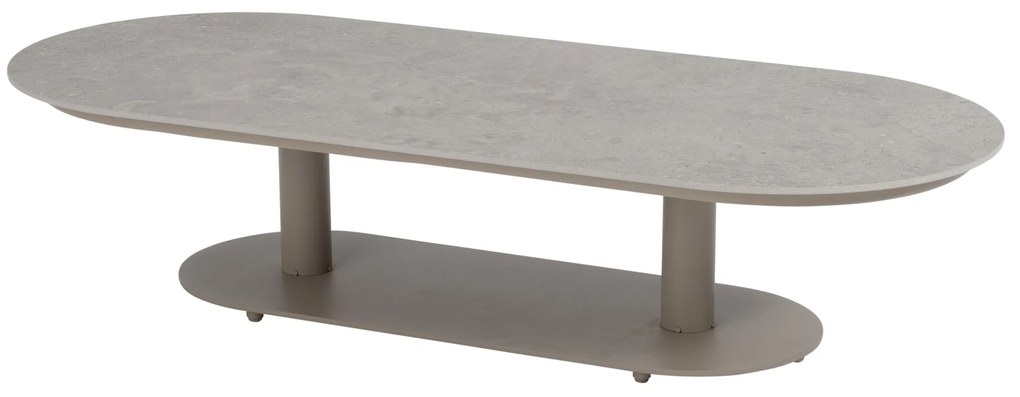 Boaz lounge tuintafel ovaal 150x65xH35 cm ceramic latte 4 Seasons Outdoor