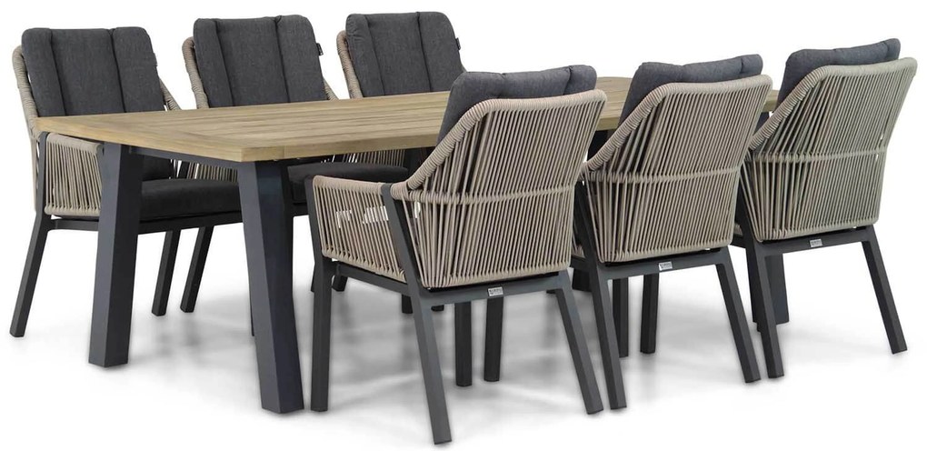 Tuinset 6 personen 240 cm Rope Taupe Lifestyle Garden Furniture Verona/Glasgow