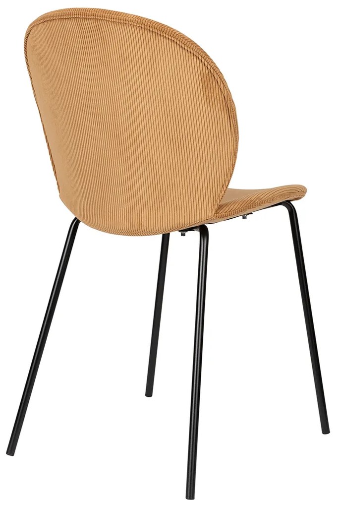 Zuiver Bonnet Ribstof Kuipstoel Okergeel