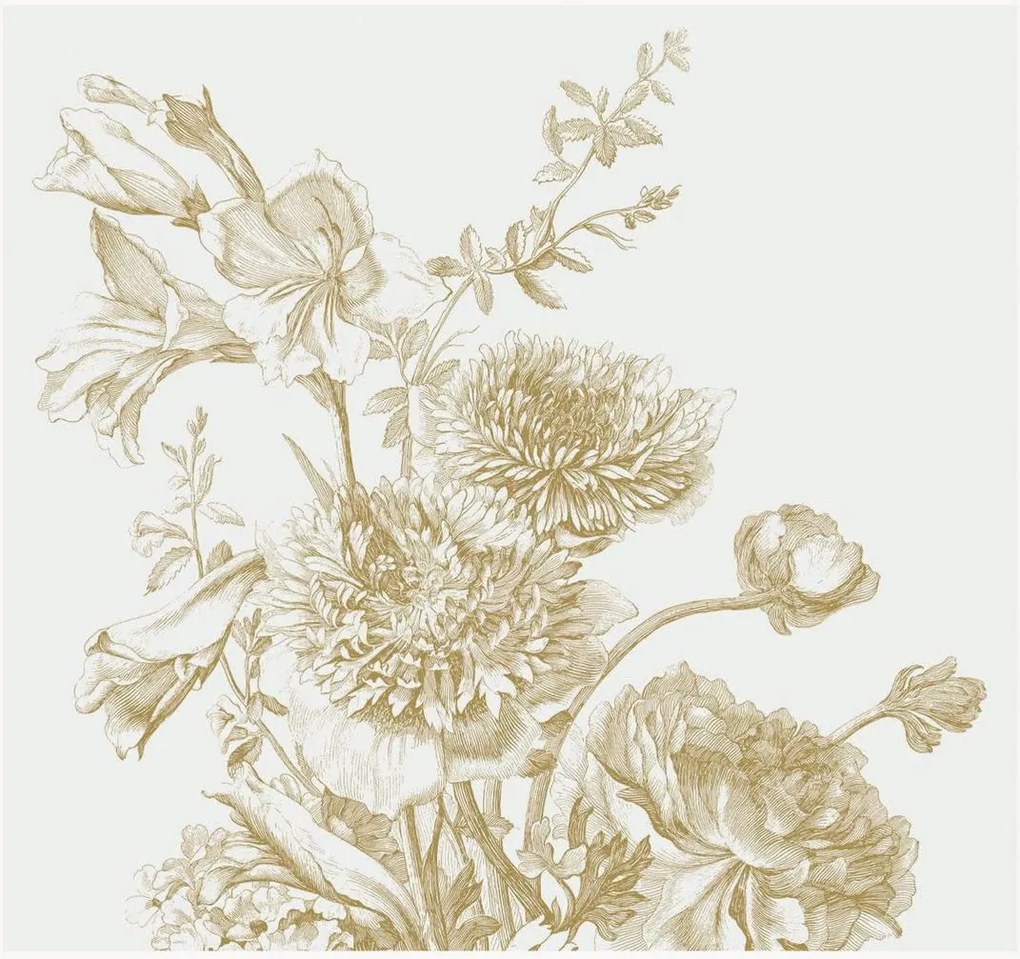 Vliesbehang Engraved Flowers
