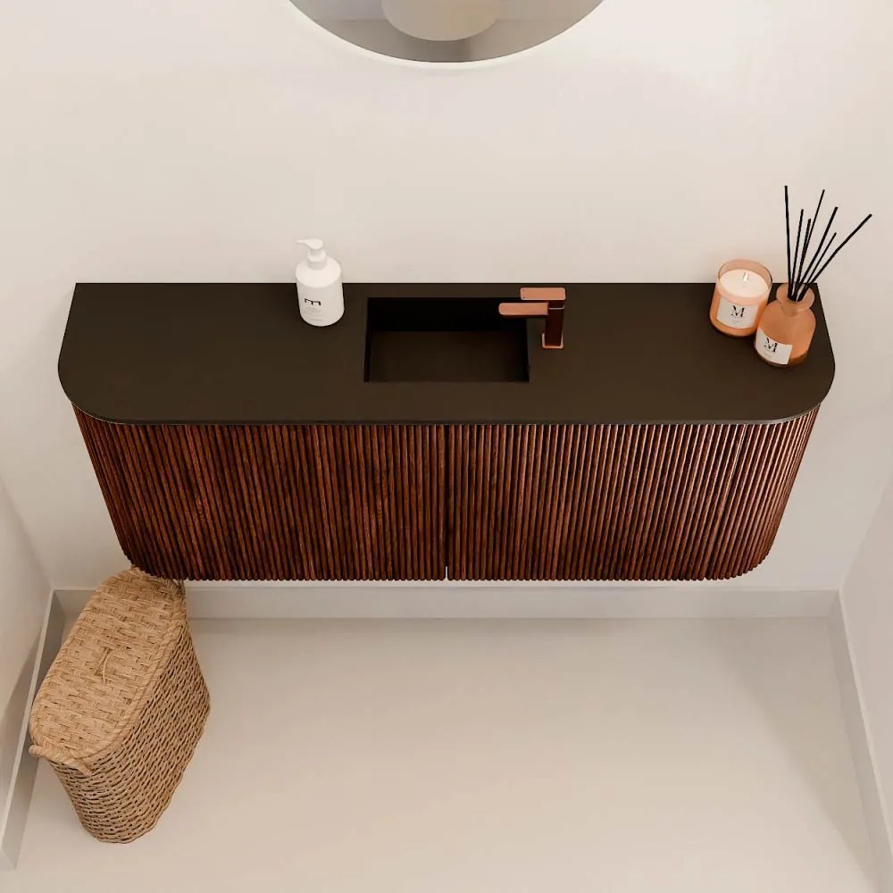 Mondiaz Joya 105cm toiletmeubel ronding links/rechts ruby met wastafel faye midden 1 kraangat urban
