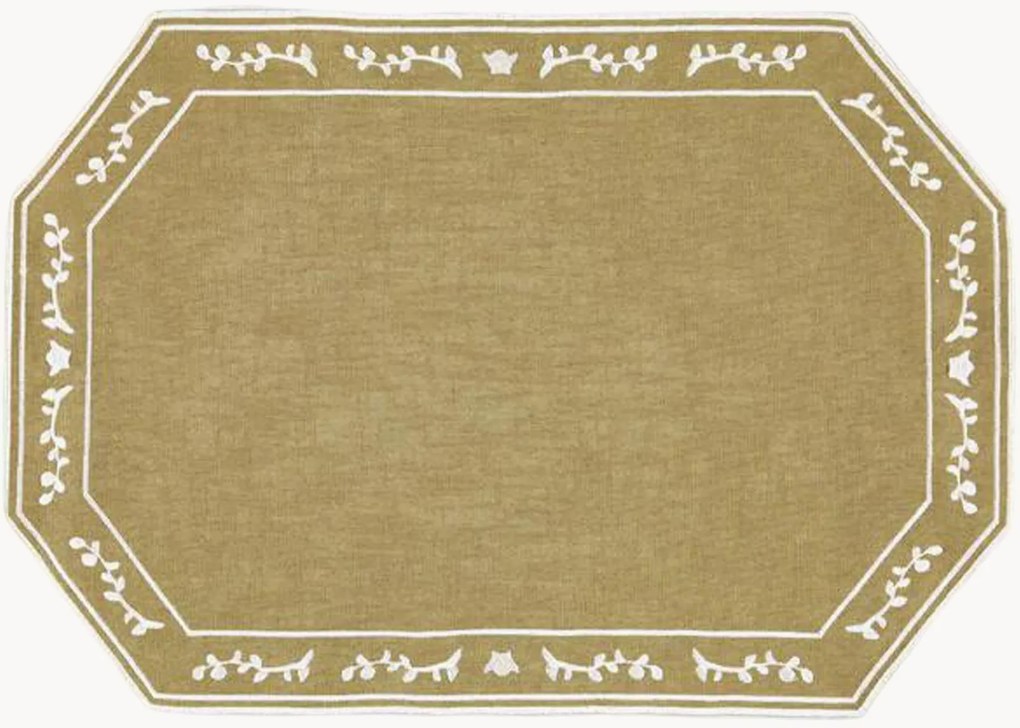 Achtkantig placemat Faial met randborduurwerk