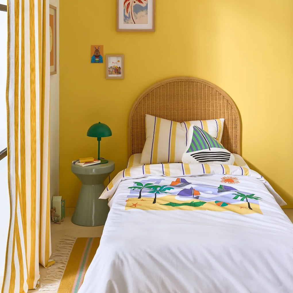 Kussensloop voor kinderbed, gewassen katoen, Labhar