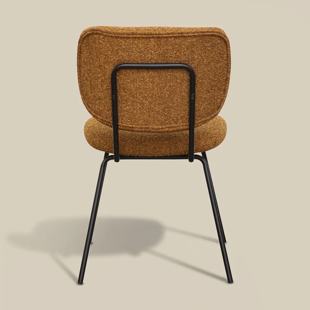 Moderne Eetkamerstoel Okergeel Boucle