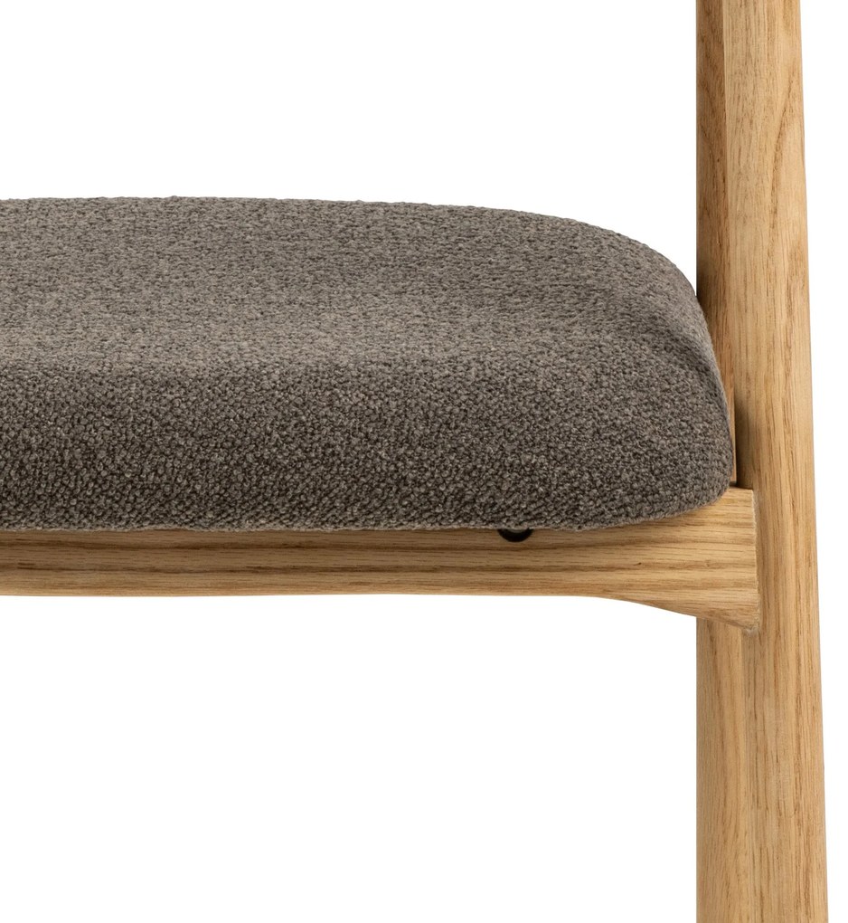 ADELE bruin taupe (monza 40) / frame natuurlijk eiken - HOUTEN STOEL VOOR WOONKAMER EETKAMER KEUKEN RETRO