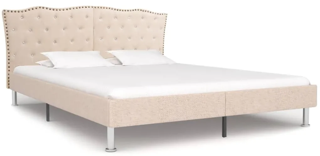 vidaXL Bedframe stof beige 180x200 cm