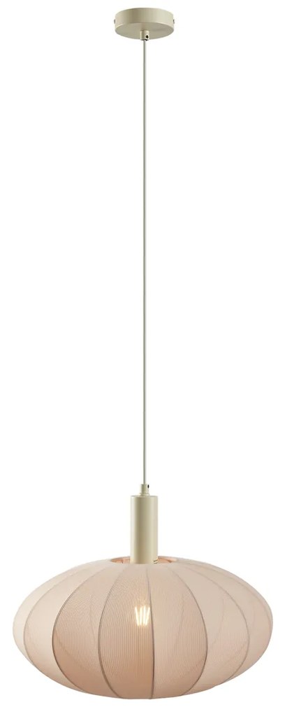 Japandi hanglamp beige met stoffen kap - Bida