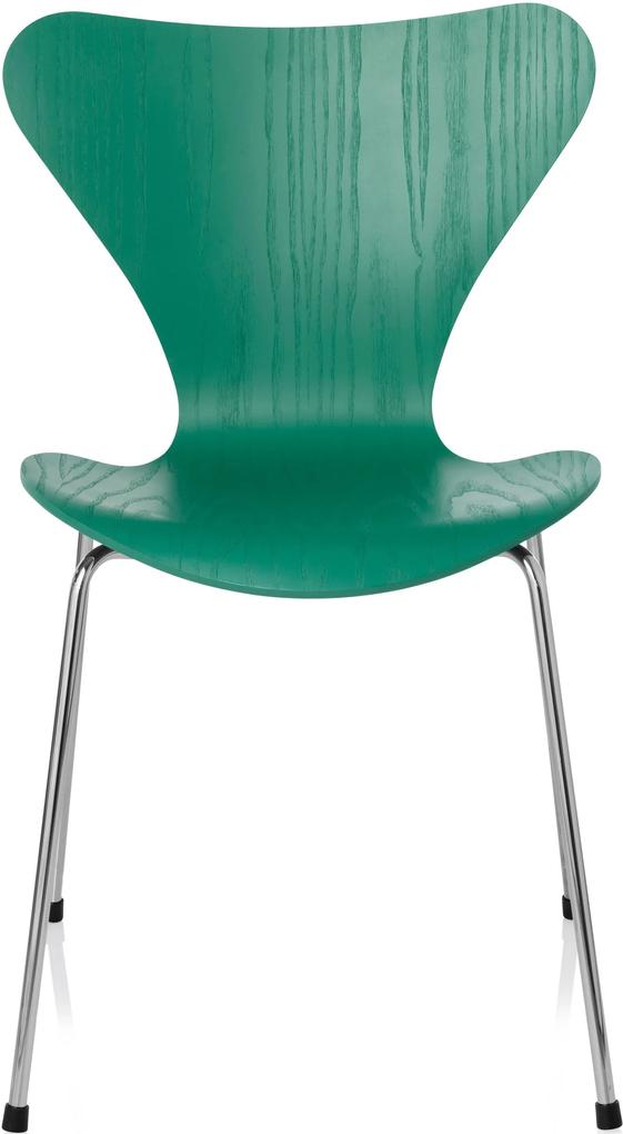 Fritz Hansen Vlinderstoel Series 7 stoel gekleurd essen huzun groen
