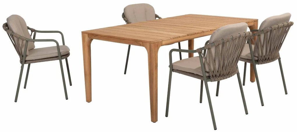 Taste by 4 Seasons Manitoba stapelbare tuinstoel olijfgroen SALE  Tuinstoel    taupe weerbestendig