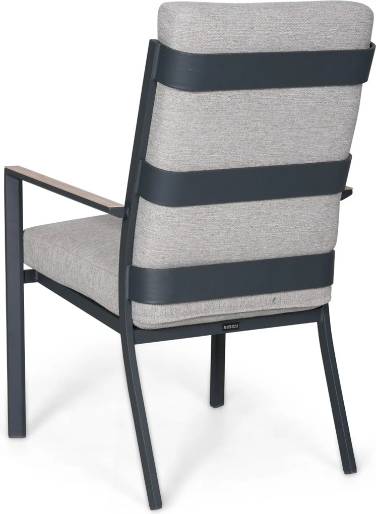 Tuinset 6 personen 240 cm Aluminium Grijs Lifestyle Garden Furniture Lecce/Valley