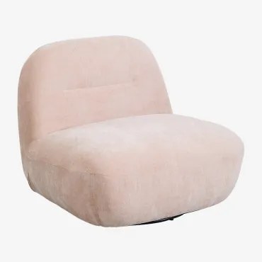 Draaifauteuil In Chenille Sernin Chenille Kwartsroze - Sklum