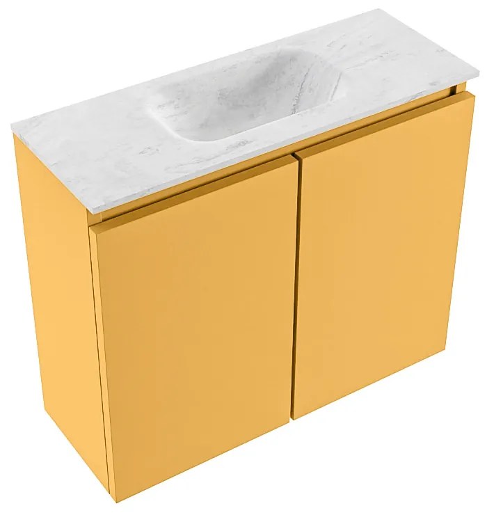 Mondiaz Ture DLux toiletmeubel 60cm ocher met wastafel opalo midden met kraangat