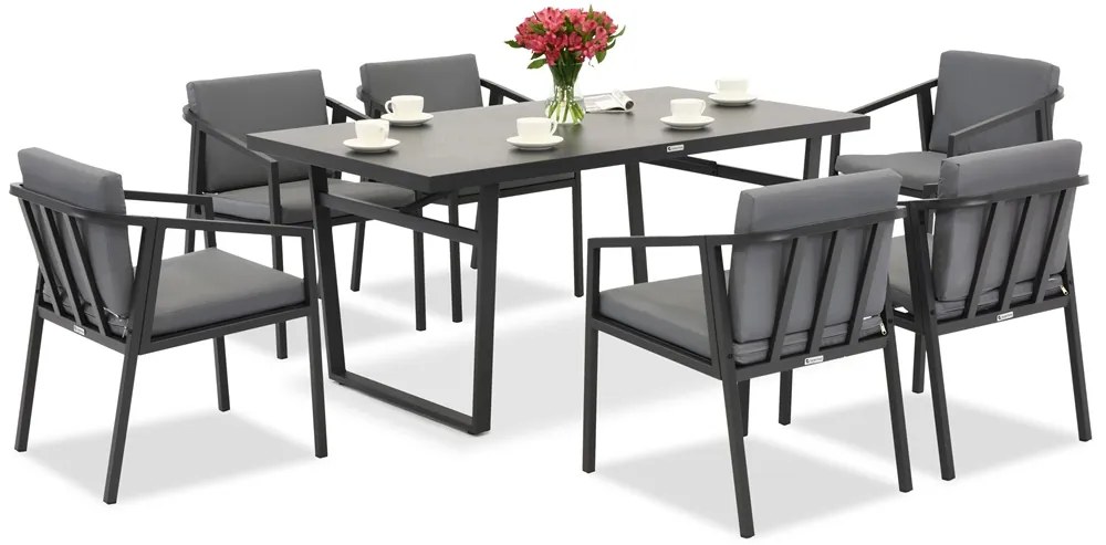 Eetset Cento voor 6 personen Garden Point antraciet