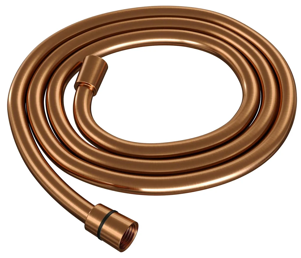 Brauer Copper Carving complete inbouw regendouche set 03 met 20cm douchekop, gebogen muurarm en staafhanddouche geborsteld koper PVD