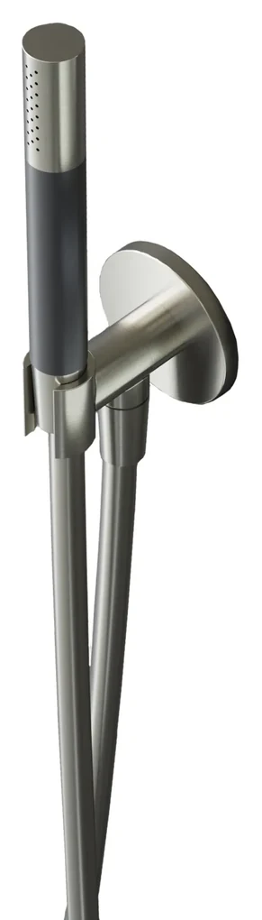 Hotbath Cobber Staaf Handdouche met douche aansluiting en opsteek Geborsteld Nikkel M440