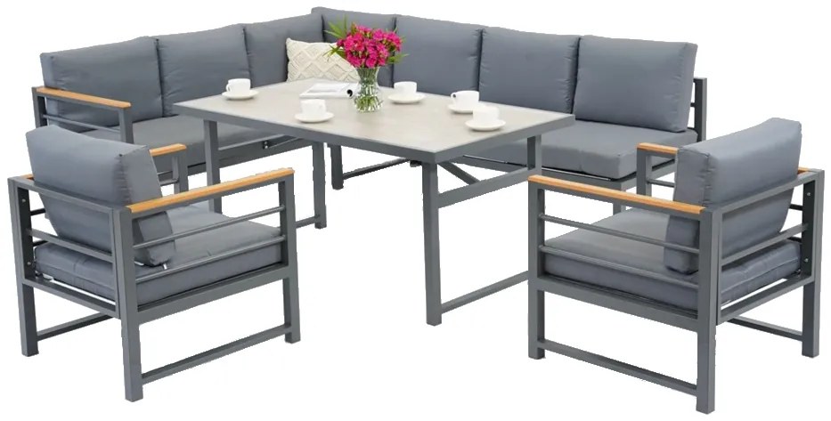 Guarda Comida 7 Garden Point stalen tuinmeubelen antraciet