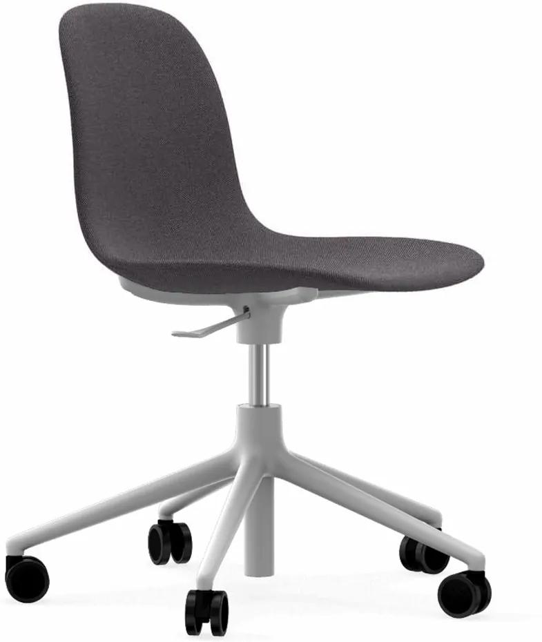 Normann Copenhagen Form Chair bureaustoel met wit onderstel Fame Hybrid 1201 grijs