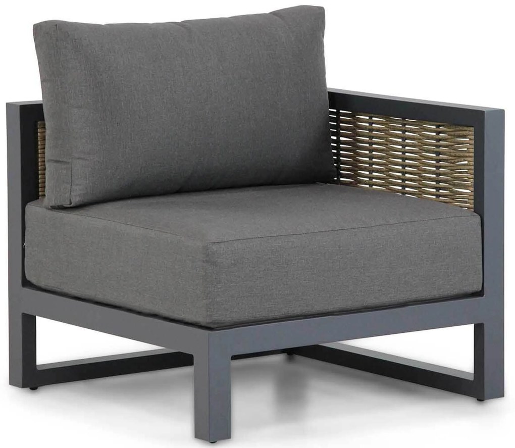 Hoek loungeset 5 personen Aluminium/wicker Grijs  Santika Furniture Santika