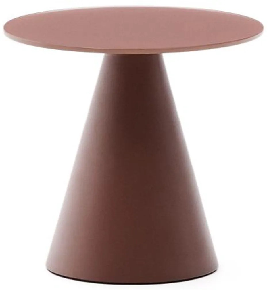 Kave Home Wilshire Ronde Bijzettafel Mat Glas Terracotta 35 Cm - 35 X 35cm.