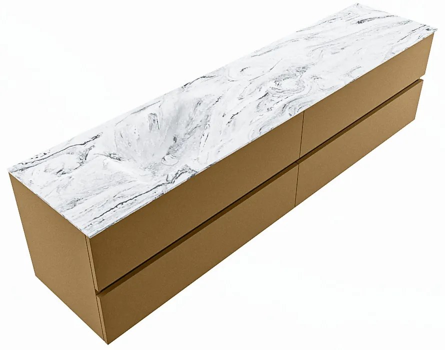 Mondiaz Vica DLux badmeubel 200cm oro 4 lades met wastafel glace links zonder kraangat