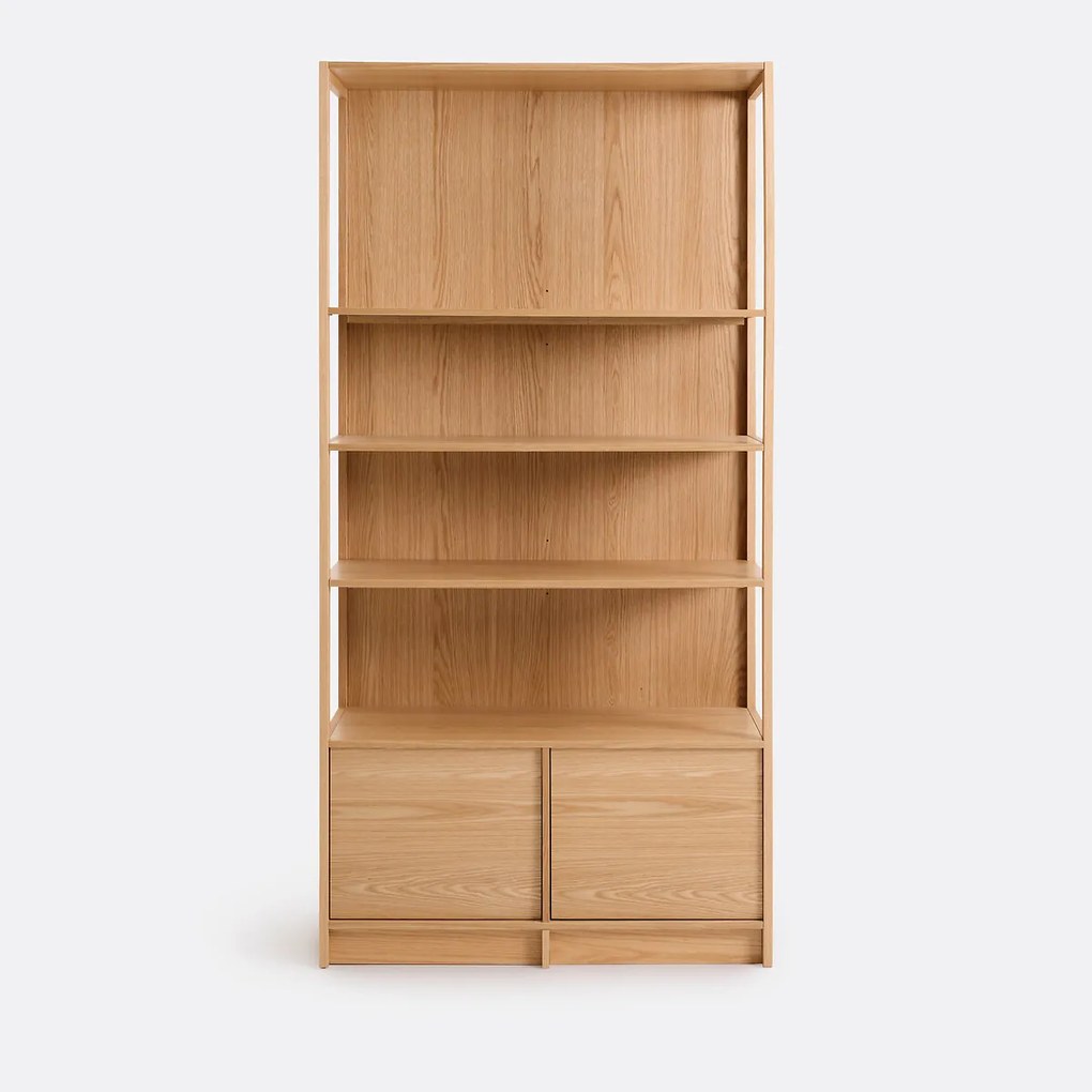 Eiken gefineerde boekenkast, 2 deuren, Senssia