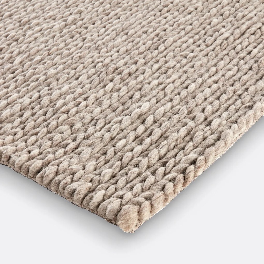 Vierkant wollen vloerkleed met tricot effect, Diano