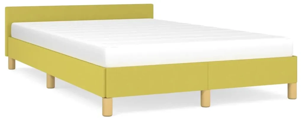 vidaXL Bedframe met hoofdeinde stof groen 120x200 cm