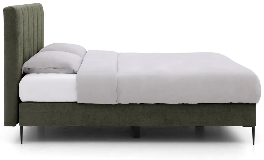 Goossens Boxspring Ease Solid Incl. Matras, Vlak 140 x 200 cm (=2x 70 x 200 cm) met hoofdbord + 2x matras shapes 1