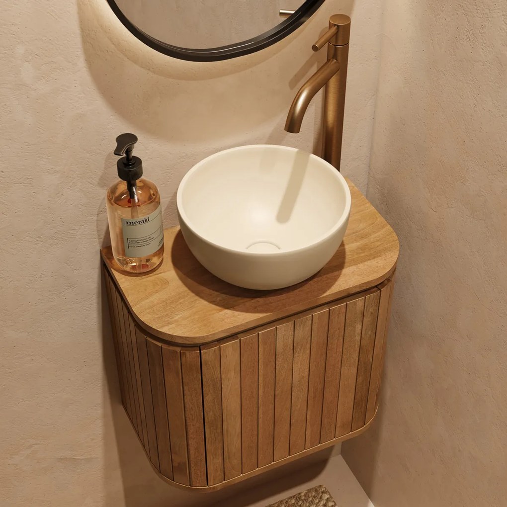Livli Estrela toiletmeubel 40cm ribbelfront met waskom in ivoor