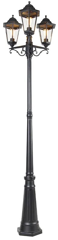Buitenlantaarn zwart 220 cm 3-lichts IP44 - Havana