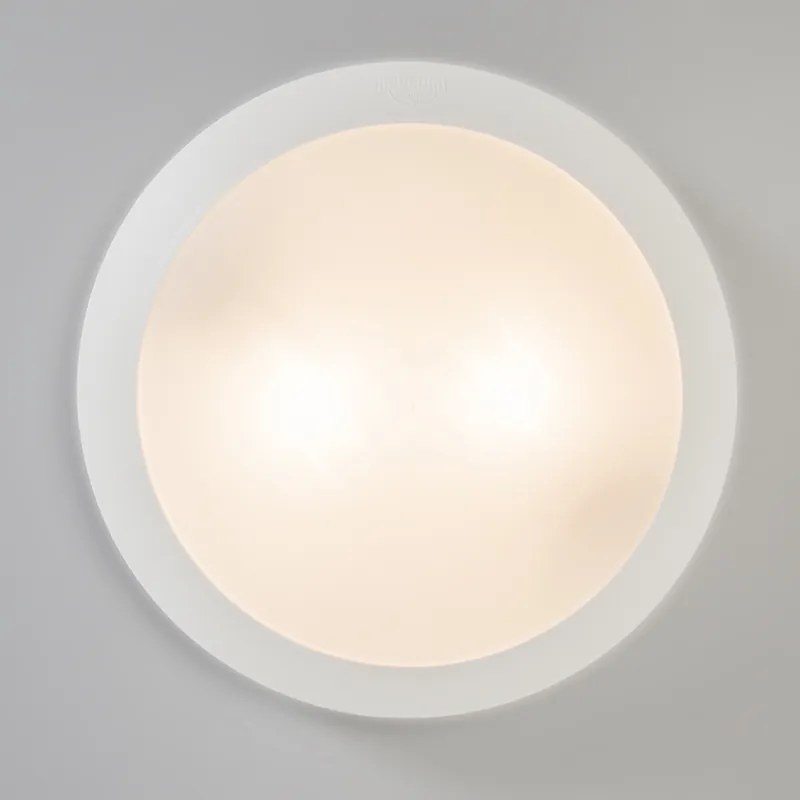 Buitenlamp met schemerschakelaar / dag-nacht sensor met bewegingsmelder Plafonnière wit met bewegingssensor IP65 - Umberta Modern E27 IP65 Buitenverlichting rond