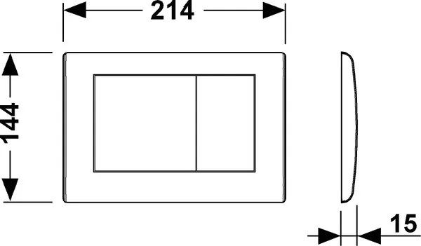 TECE Planus drukplaat 2-knops glans wit