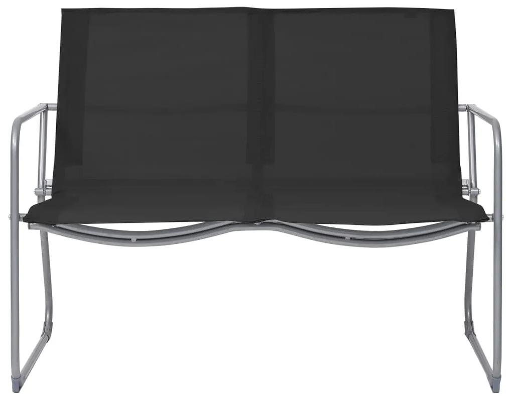 vidaXL 4-delige Loungeset stof en staal zwart