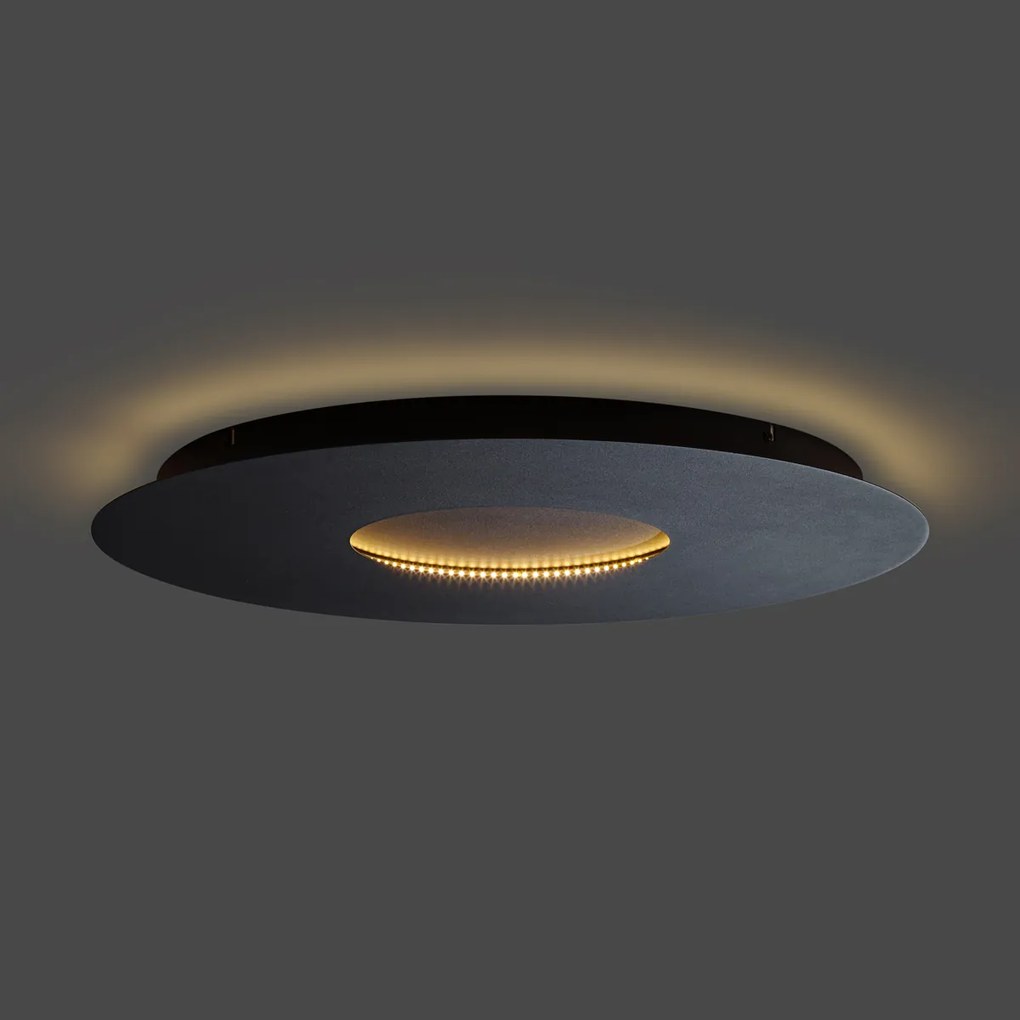 Moderne plafondlamp zwart 60cm incl. LED 3-staps dimbaar - Morning