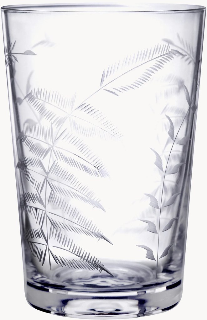 Mondgeblazen kristallen tumblers Fern, 6-delig