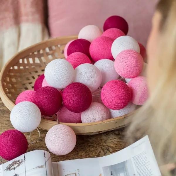 Pink - 50 cottonballs