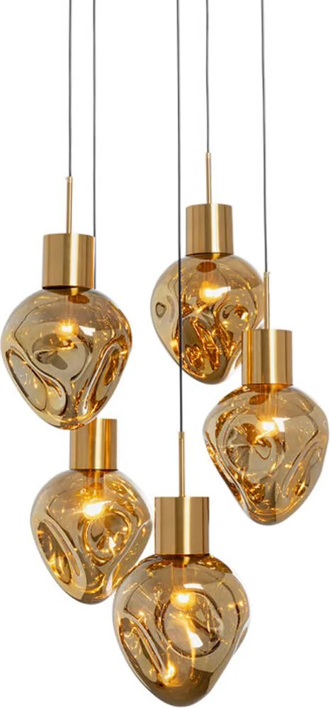 Trapse Hanglamp Gedeukt Glas Goud
