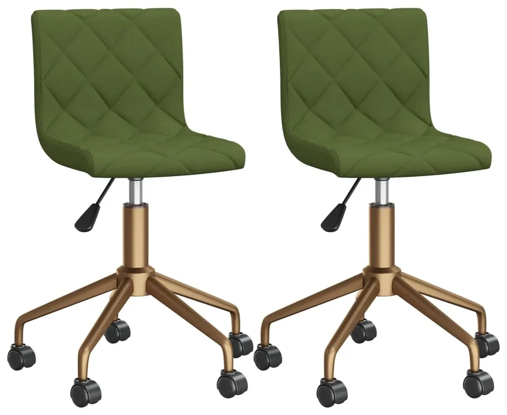 vidaXL Eetkamerstoelen draaibaar 2 st fluweel lichtgroen