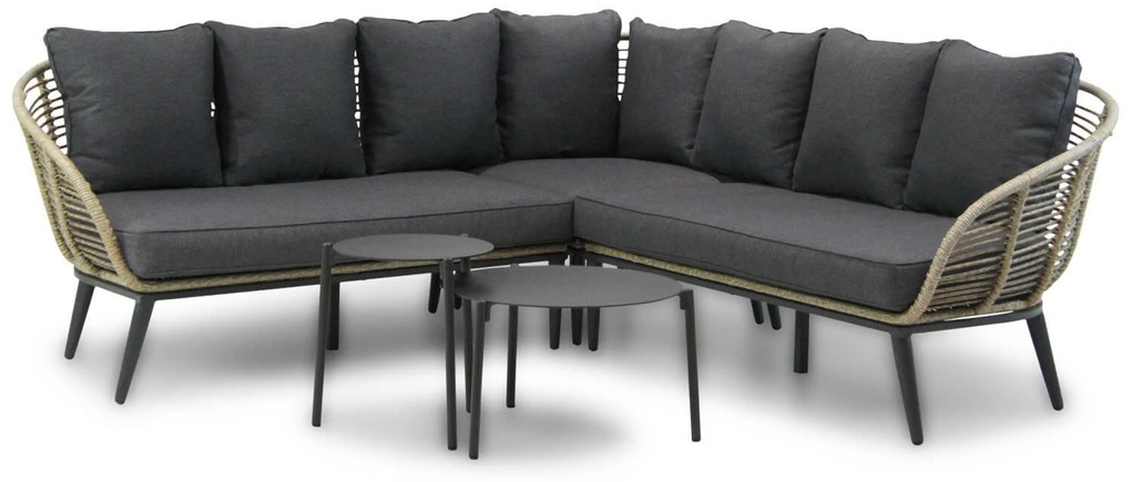 Hoek loungeset 4 personen Wicker Taupe Coco Coco Leonardo