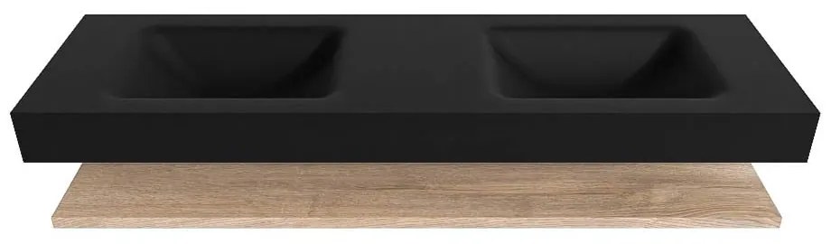 Zaro Alan badmeubel 160cm met planchet washed oak en vrijhangende wastafel cloud dubbel zonder kraangat urban