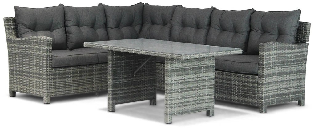 Dining Loungeset 6 personen Wicker Grijs Domani Furniture Beluga